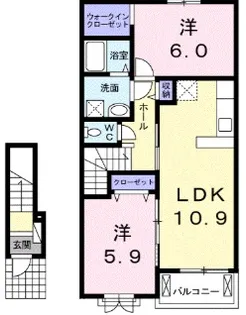 ハピネス・NARITA【2階】の間取り
