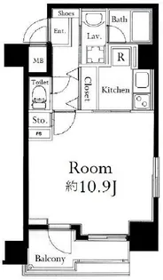 グランド・ガーラ麻布十番【10階】の間取り