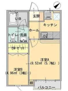 ピエールドゥ・アザレ【1階】の間取り