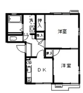 ハイツレインボー B棟【2階】の間取り