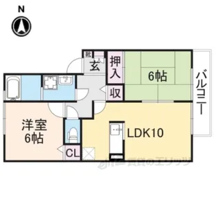 フォレストハイツ富堂町B棟【2階】の間取り