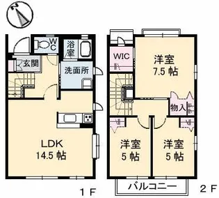 ハイツMINORU D棟の間取り