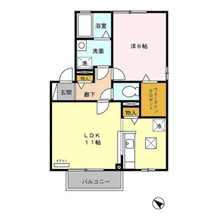 メゾン・ボヌール B【1階】の間取り