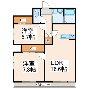 優渾水前寺【5階】の間取り