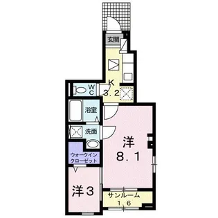 ラ・パルタージュ【1階】の間取り
