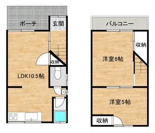 大阪府八尾市高安町南4【一戸建】の間取り