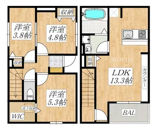 埼玉県さいたま市中央区上落合8【一戸建】の間取り