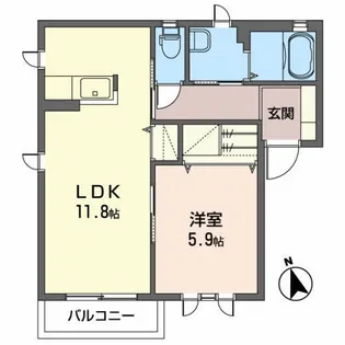 ガーデンヒルズD【2階】の間取り