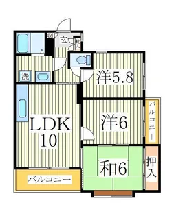 ソシア我孫子【2階】の間取り