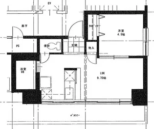 1LDKの間取り画像