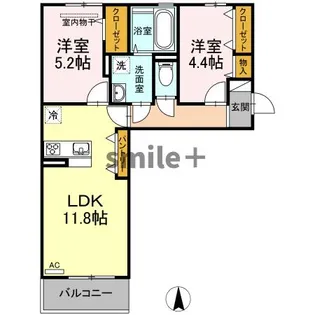 レクレルール【2階】の間取り
