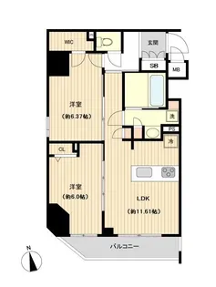 オーキッドレジデンス上野【6階】の間取り