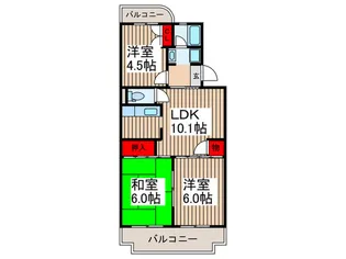 サニーサイド【3階】の間取り