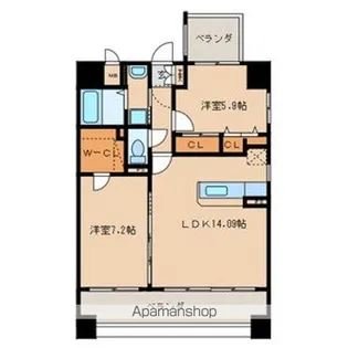 セゾンドール貝塚【6階】の間取り