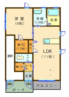 エミネンスB【2階】の間取り