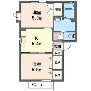 バ-ンホム長谷川C【1階】の間取り