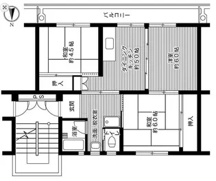 ビレッジハウス西大寺 2号棟【1階】の間取り