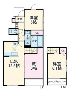 COLORS WING-A【1階】の間取り