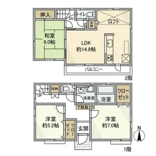 東京都三鷹市北野1【一戸建】の間取り