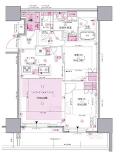 プラウドタワー小岩フロント【14階】の間取り