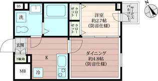 「防音マンション」クリオ ラモード新江古田サウンドテラス【2階】の間取り