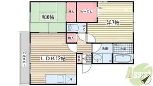 クレールプラザ立花D棟【3階】の間取り