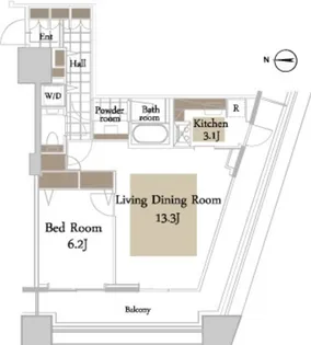 コンシェリア西新宿TOWERS WEST【7階】の間取り