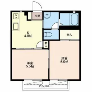 ラフィーネ和 D棟【2階】の間取り