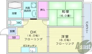 クレストハイツ【2階】の間取り
