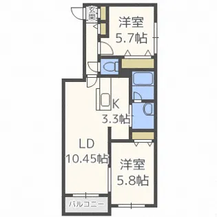 システムコート本通【1階】の間取り