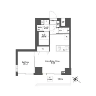 ディームス目黒行人坂【3階】の間取り