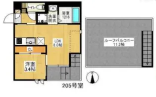 GRANDTIC雅・堺東【2階】の間取り