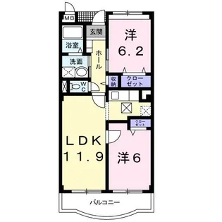 トゥジュール・ヴェール【3階】の間取り