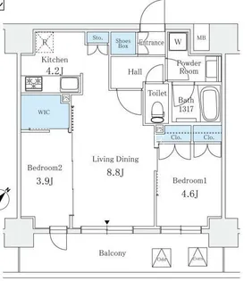 サンライズ茅場町【8階】の間取り