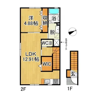 Calme代官町 A【2階】の間取り