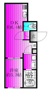 オリム新柏【1階】の間取り