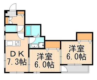 第3TKビル六町【2階】の間取り