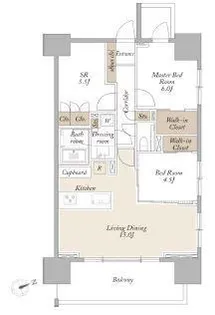ライトテラス新宿御苑【12階】の間取り