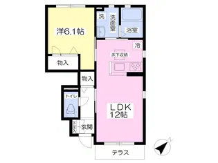 Riche加茂【1階】の間取り