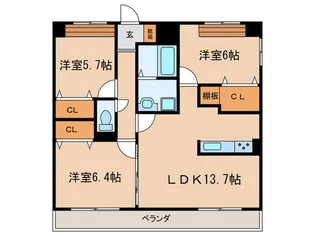 グレース当知【1階】の間取り