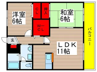 ワイ・エム弐番館【2階】の間取り
