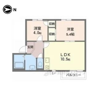 グリーンコーポA・B【2階】の間取り