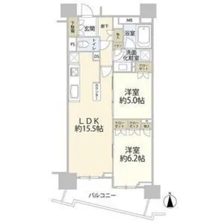 プラウド高田馬場【5階】の間取り