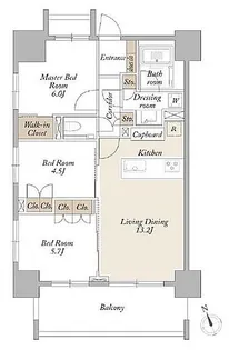 ライトテラス新宿御苑【6階】の間取り