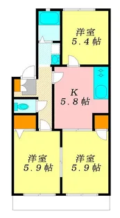 コーポ鈴参番館【2階】の間取り