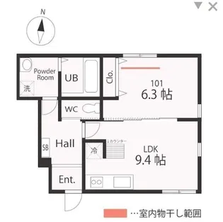 ハーミットクラブハウストゥギャザー横浜SALON【1階】の間取り
