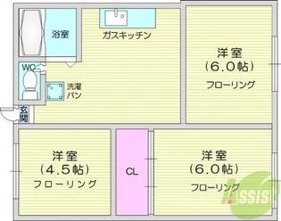 サンハイツB棟【2階】の間取り