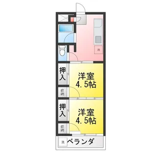 アルカディア斉藤【1階】の間取り