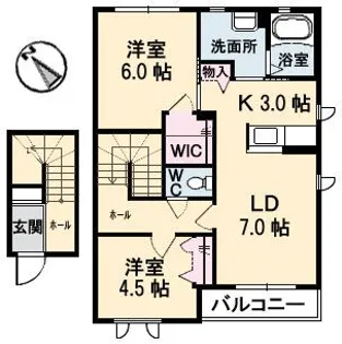 セントアイランド B棟【2階】の間取り