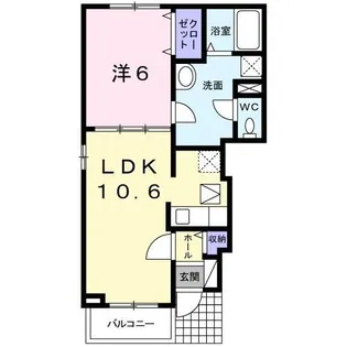 ヒューゲル ハイム【1階】の間取り